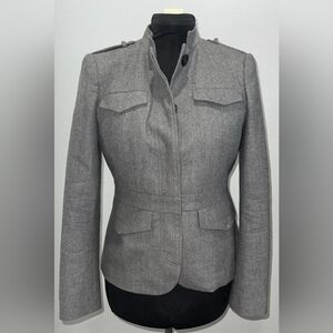 Banana Republic Grey Buttoned Wool Nehru Military Style Jacket - Size 6